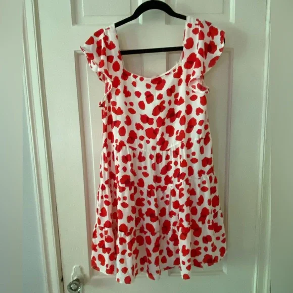 Dresses | White And Bright Red Poppy Dress Mini | Poshmark